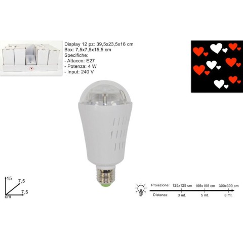 LAMPADINA PROIETTORI LED CUORI